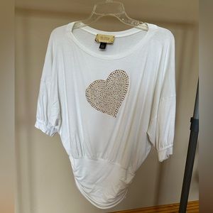 St. John White Cinched Bottom Blouse